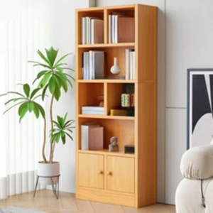 Wooden Floor Stand Bookshelf with 2 Doors