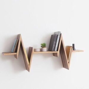 Heartbeat / ECG Waveform Wall-Mounted Floating Shelf