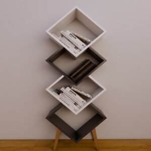Modern Geometric Wooden Bookshelf